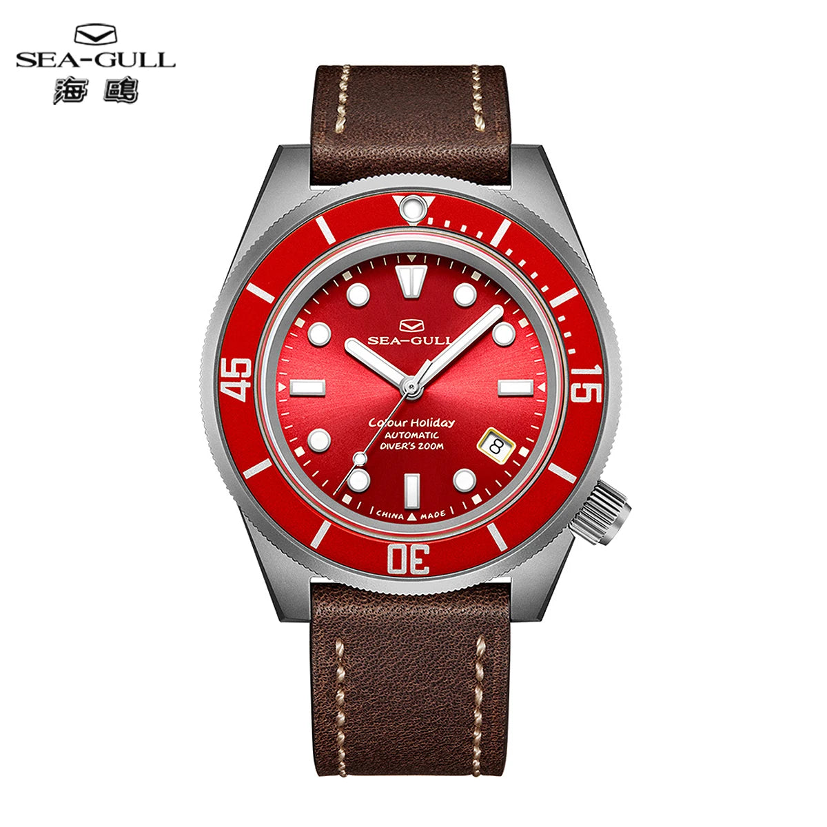 Seagull Color Holiday Men's Automatic Mechanical Watch Titanium Alloy Luxury Diving Watch Sapphire Glass Luminous Wristwatch 414
