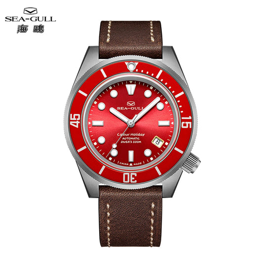 Seagull Color Holiday Men's Automatic Mechanical Watch Titanium Alloy Luxury Diving Watch Sapphire Glass Luminous Wristwatch 414