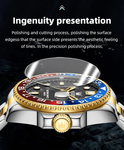 OLEVS 3610 Mens Watch Stainless Steel Date Quartz Watch Waterproof Luminous Sports Watches Man Box Gifts Original Reloj