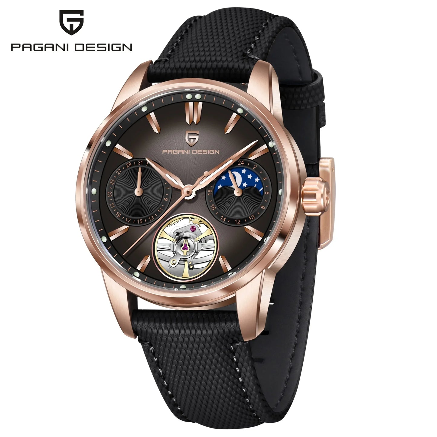 PAGANI DESIGN 2026 Men's Mechanical Watch E3255Y 41mm with Sapphire Glass Stainless Steel Calendar Waterproof Reloj Hombre