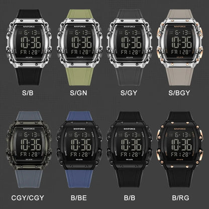 NAVIFROCE Relogio Masculino 2025 Man LCD Display Wristwatches Men Watches Luminous Military Sport Waterproof Quartz Male Clock
