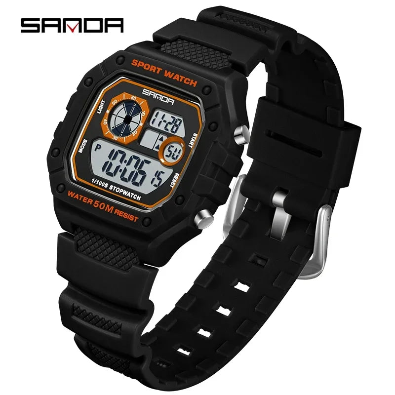 SANDA Fashion Brand Digital G Style Top Men's Watch Luxury Military Sport Waterproof Alarm Stopwatch Clock Relogio Masculino