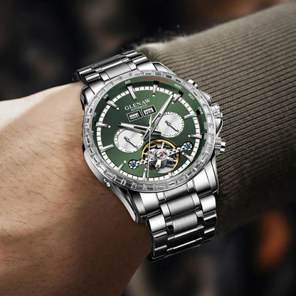 Glenaw high-end business fully automatic mechanical multi-function watch for men's fashionable waterproof watch