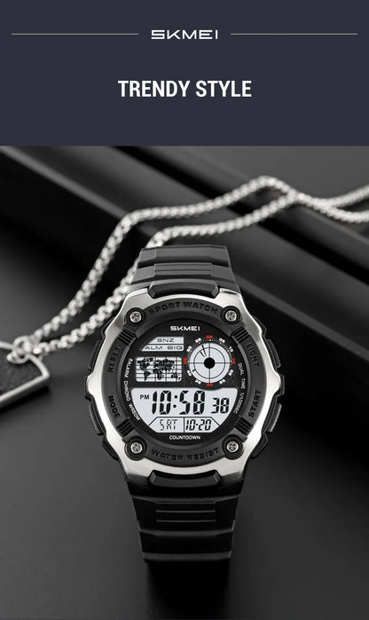 SKMEI 2517 Fashion Multifunction Electronic Watches for Man Alarm Clock Students Wristwatch Waterproof Casual Men Digital Watch