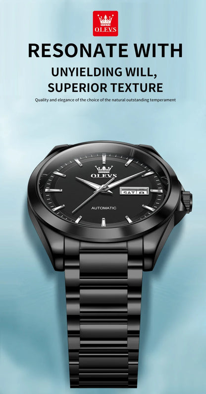 OLEVS 7090 Men's Automatic Mechanical Watch High quality Stainless steel Auto Date Waterproof Luminous Man Watch