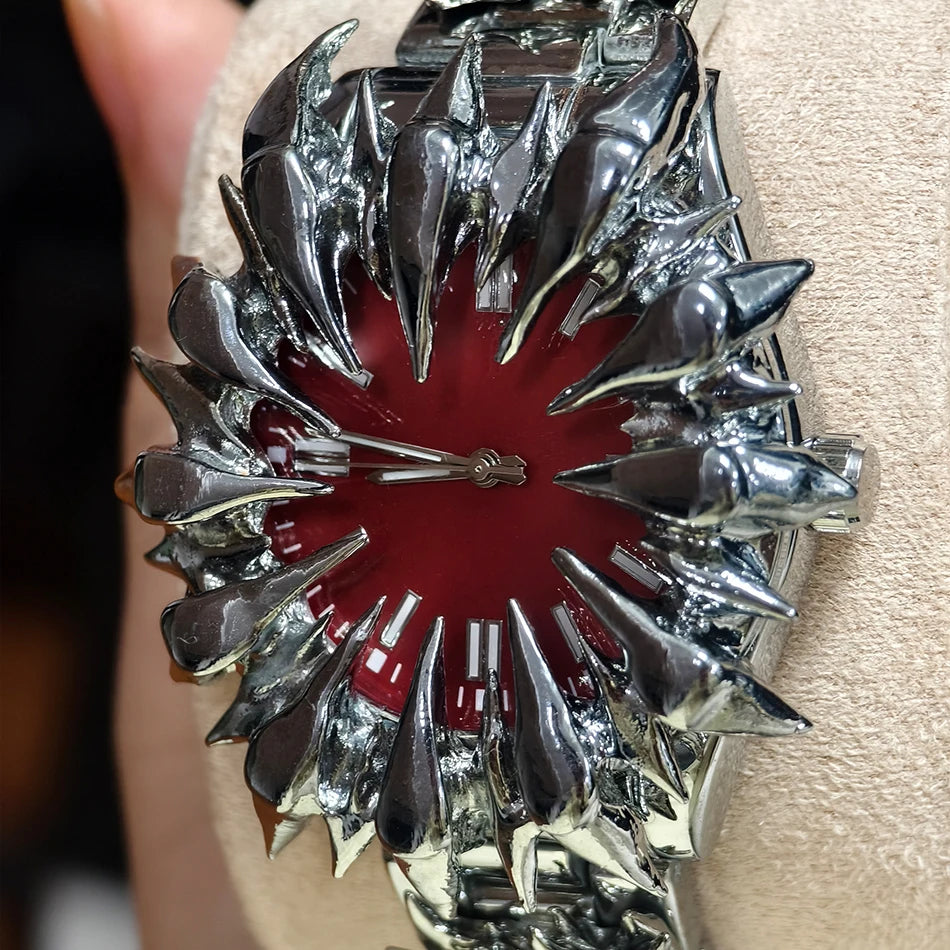 Y2K Watch European American Watches Irregular Dragon Scale Pointed tin Solder Light Luxury Men Gift Niche Quartz Wristwatch