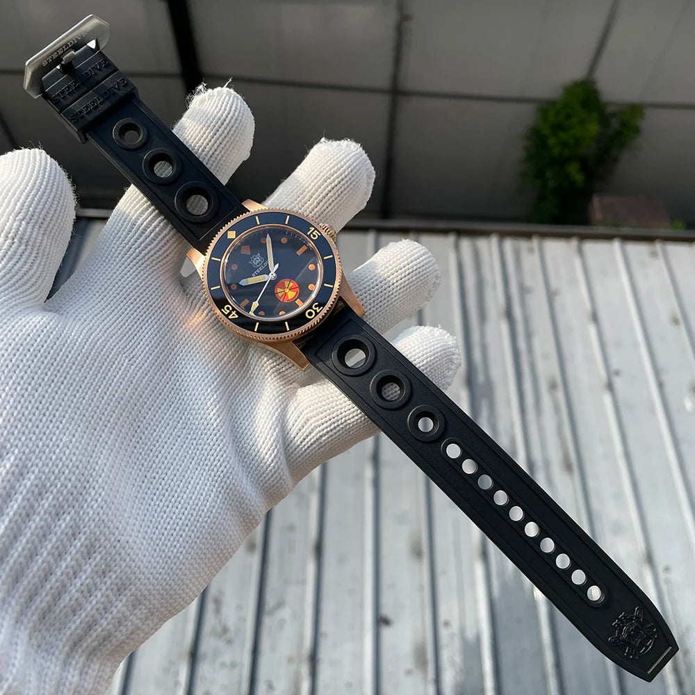 STEELDIVE SD1952VS New Arrival Solid Bronze Case Black Dial 300M Waterproof NH35 Mechanical Sapphire Glass Mens Dive Watch