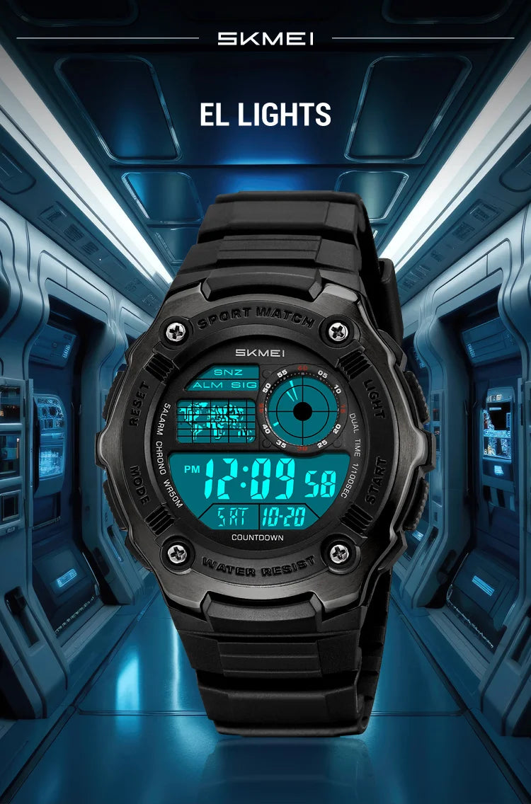 SKMEI 2517 Fashion Multifunction Electronic Watches for Man Alarm Clock Students Wristwatch Waterproof Casual Men Digital Watch