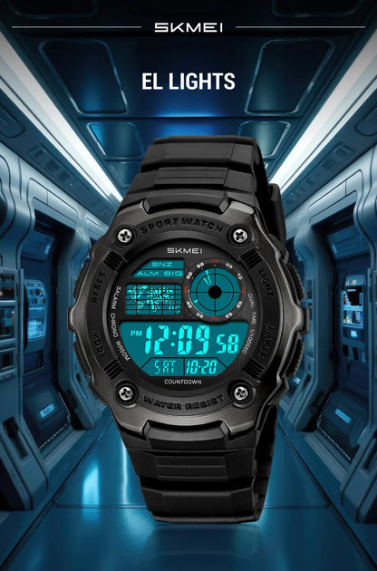 SKMEI 2517 Fashion Multifunction Electronic Watches for Man Alarm Clock Students Wristwatch Waterproof Casual Men Digital Watch