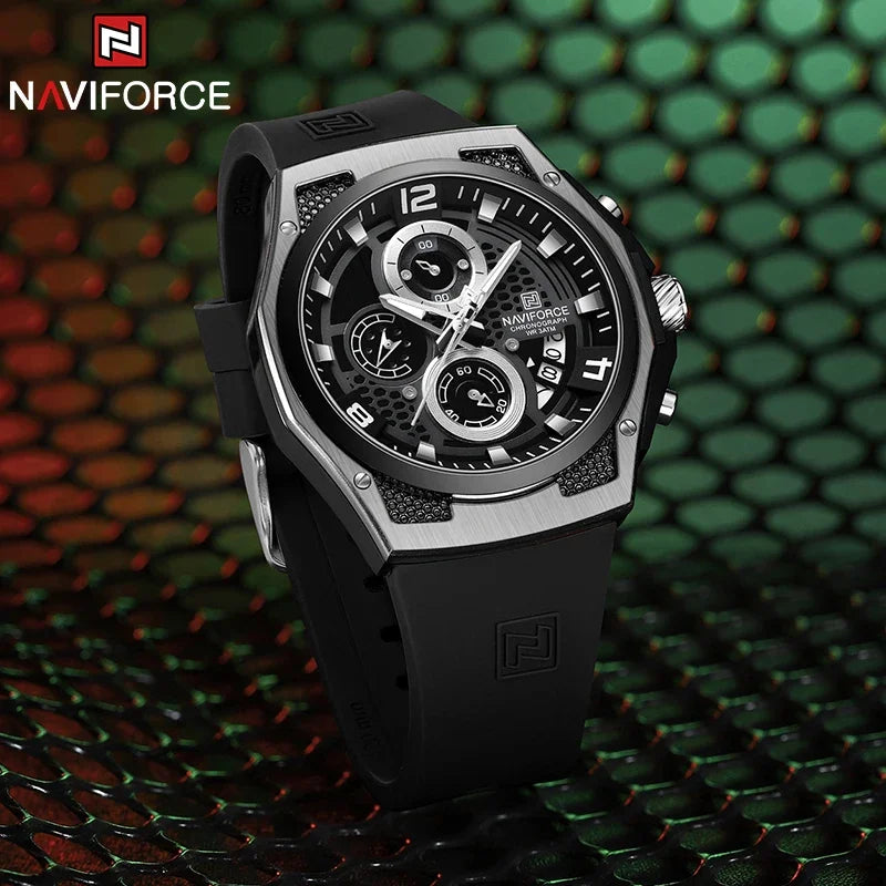 NAVIFORCE Top Brand Luxury Men's Quartz Watch Sport Chronograph Date Waterproof Wristwatch Fashion Business Men Watches Reloj