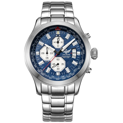 Yelang V1029S Men's Quartz Watch 42mm Japan OS00 Movement Luminous Stainless Steel 10Bar Waterproof Sports Watches