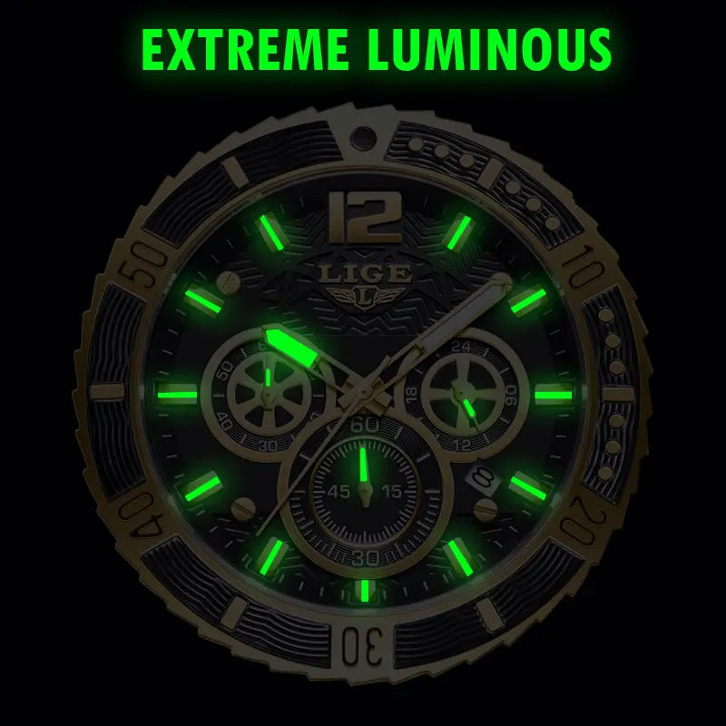 LIGE Luxury Casual Men's Wristwatch Sports Stainless Steel Waterproof Date Man Watch High Quality Fashion Quartz Men Watches