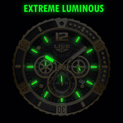 LIGE Luxury Casual Men's Wristwatch Sports Stainless Steel Waterproof Date Man Watch High Quality Fashion Quartz Men Watches