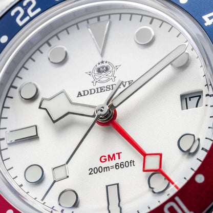 ADDIESDIVE Mens GMT Watches Luxury Stainless Steel Casual Quartz Watch Men Sport 200MM Waterproof Wristwatches Relogio Masculino