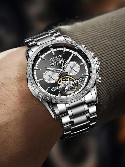 Glenaw high-end business fully automatic mechanical multi-function watch for men's fashionable waterproof watch
