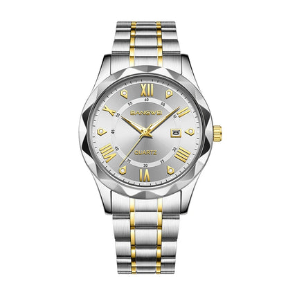 BANGWEI Quartz Watch For Men Luxury Calendar Waterproof Business Men's Wristwatch Luminous Big Dial Simple Man Watch hombre