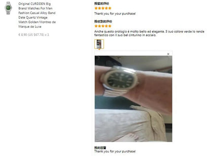 Original CURDDEN Famous Brand Men Watches Silver Fashion Alloy Band Gifts Date Quartz Watch Relogio Masculino Reloj Hombre 2026