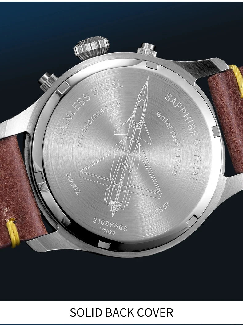 Yelang V1029S Men's Quartz Watch 42mm Japan OS00 Movement Luminous Stainless Steel 10Bar Waterproof Sports Watches