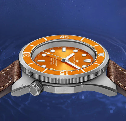 Seagull Color Holiday Men's Automatic Mechanical Watch Titanium Alloy Luxury Diving Watch Sapphire Glass Luminous Wristwatch 414