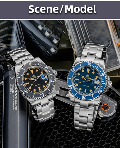 ADDIESDIVE Diver Watch Men Quartz Wristwatch 200m Waterproof Ceramic Bezel Super C3 Luminous AR Coating Calendar Diving Watch