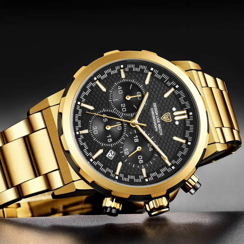 LIGE Luxury Men Watch Top Original Waterproof Luminous Chronograph Man Wristwatch Stainless Steel Quartz Men's Watches Reloj