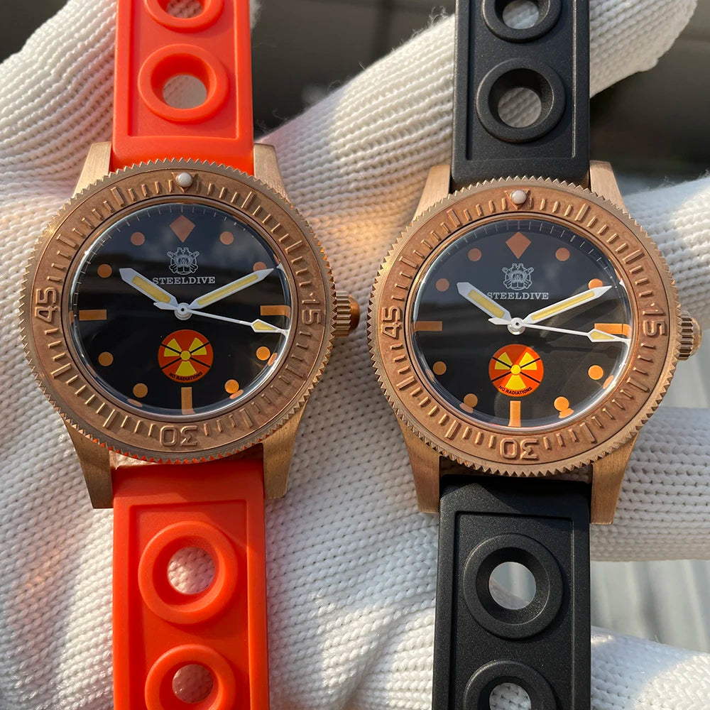 STEELDIVE SD1952VS New Arrival Solid Bronze Case Black Dial 300M Waterproof NH35 Mechanical Sapphire Glass Mens Dive Watch