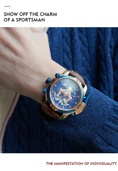 Reef Tiger/RT Designer Stainless Steel Completed Calendar Automatic Watch Men Date Rose Gold Bracelet Mechanical Watches RGA3503