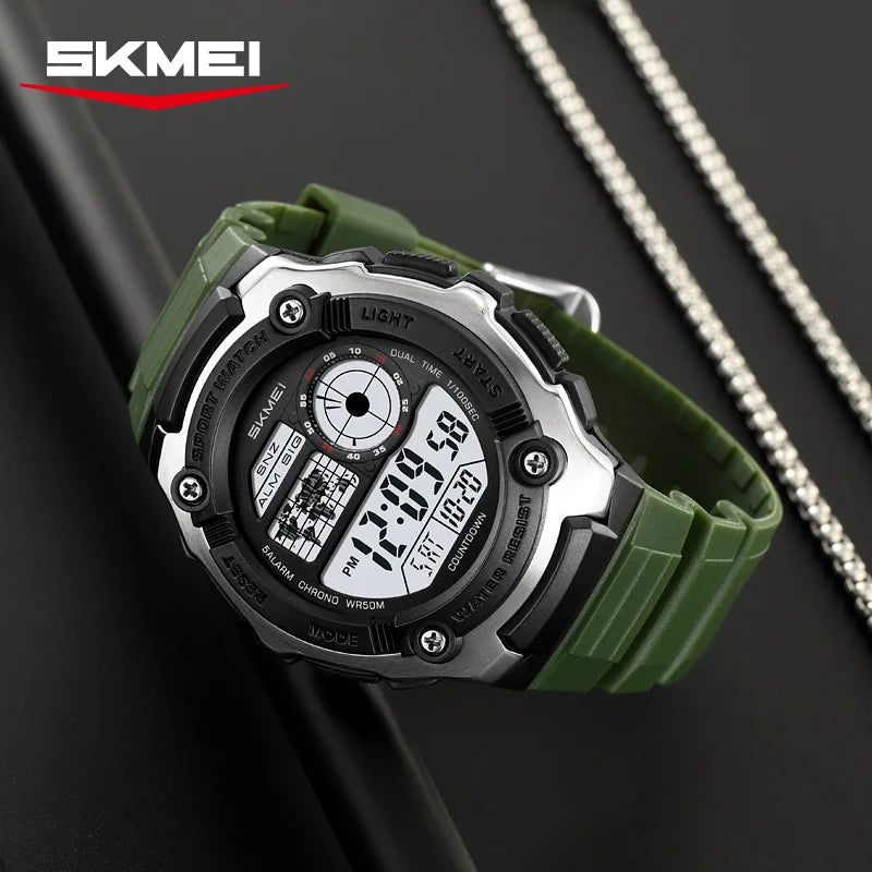 SKMEI 2517 Fashion Multifunction Electronic Watches for Man Alarm Clock Students Wristwatch Waterproof Casual Men Digital Watch
