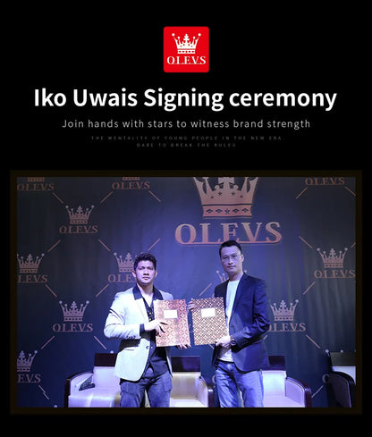 OLEVS 5602 Mens Watch Original Fashion Bright Colors Silicone Strap Quartz Wristwatch Waterproof Luminous Reloj Chronograph Date