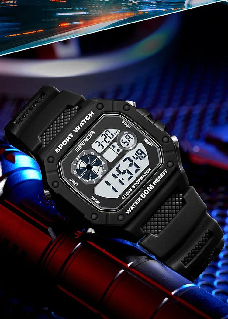 SANDA Fashion Brand Digital G Style Top Men's Watch Luxury Military Sport Waterproof Alarm Stopwatch Clock Relogio Masculino