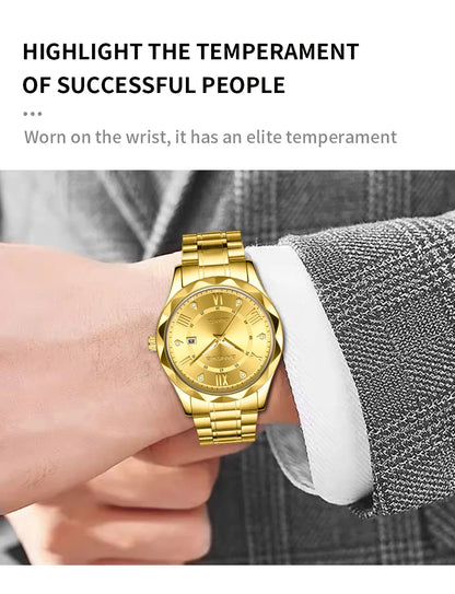 BANGWEI Quartz Watch For Men Luxury Calendar Waterproof Business Men's Wristwatch Luminous Big Dial Simple Man Watch hombre