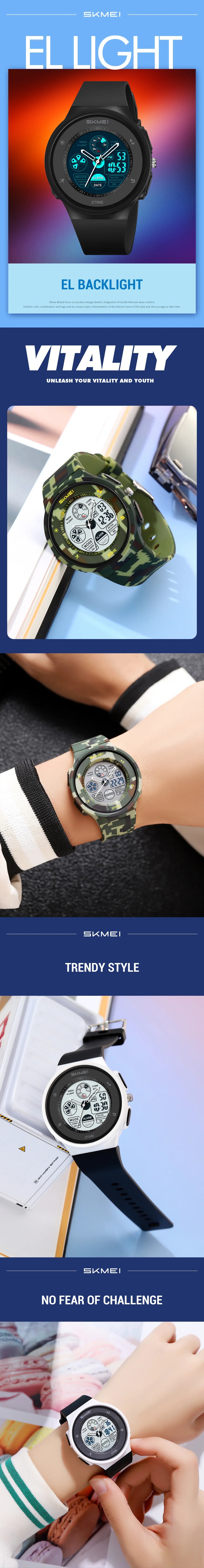 SKMEI 2346 New Arrival Colorful Fashion Unisex Men Women Time Big Digital Display PC Classic Sport Watch Chronograph Wristwatch