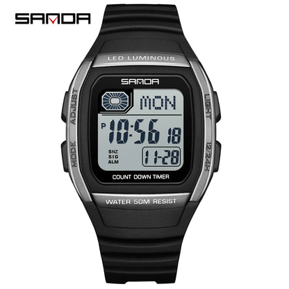 Fashion SANDA New 2208 Fashion Men's Electronic Watch Outdoor Sports Waterproof Timing LED Women's Watch
