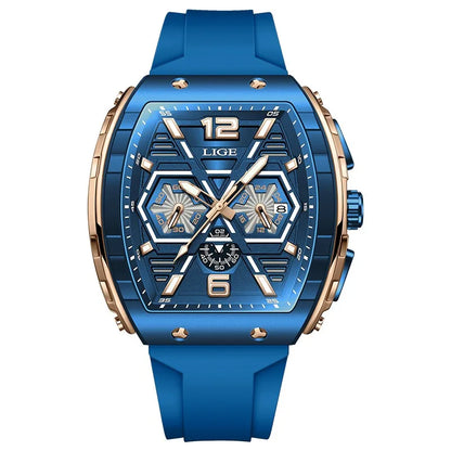 LIGE Luxury Men Watch Top Original Waterproof Luminous Chronograph Man Wristwatch Stainless Steel Quartz Men's Watches Reloj