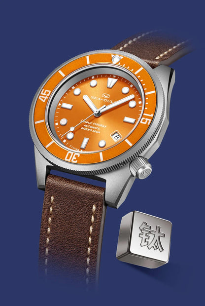 Seagull Color Holiday Men's Automatic Mechanical Watch Titanium Alloy Luxury Diving Watch Sapphire Glass Luminous Wristwatch 414