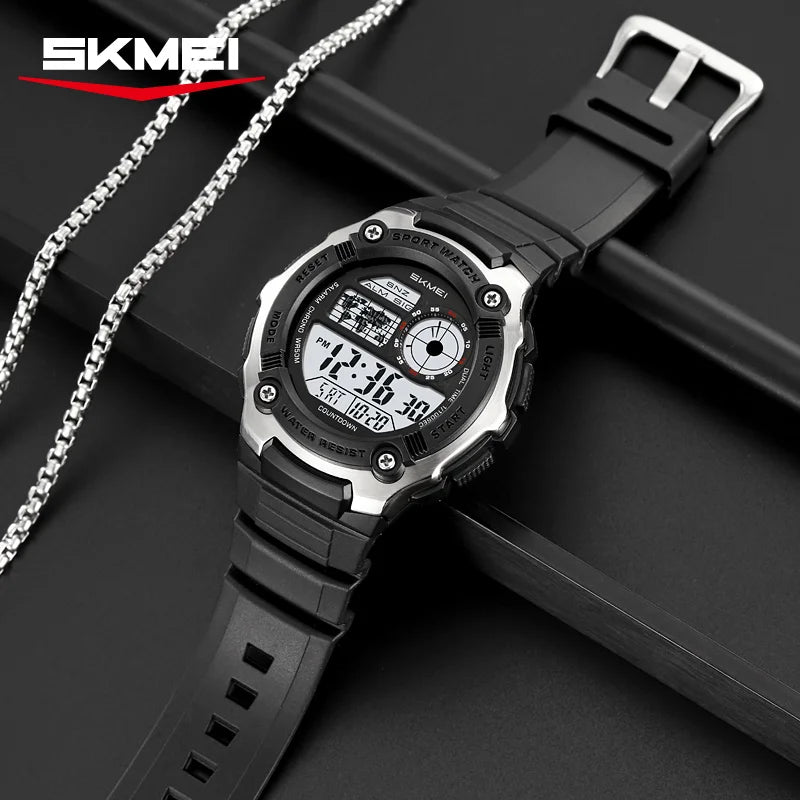SKMEI 2517 Fashion Multifunction Electronic Watches for Man Alarm Clock Students Wristwatch Waterproof Casual Men Digital Watch