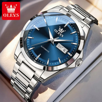 OLEVS 7090 Men's Automatic Mechanical Watch High quality Stainless steel Auto Date Waterproof Luminous Man Watch