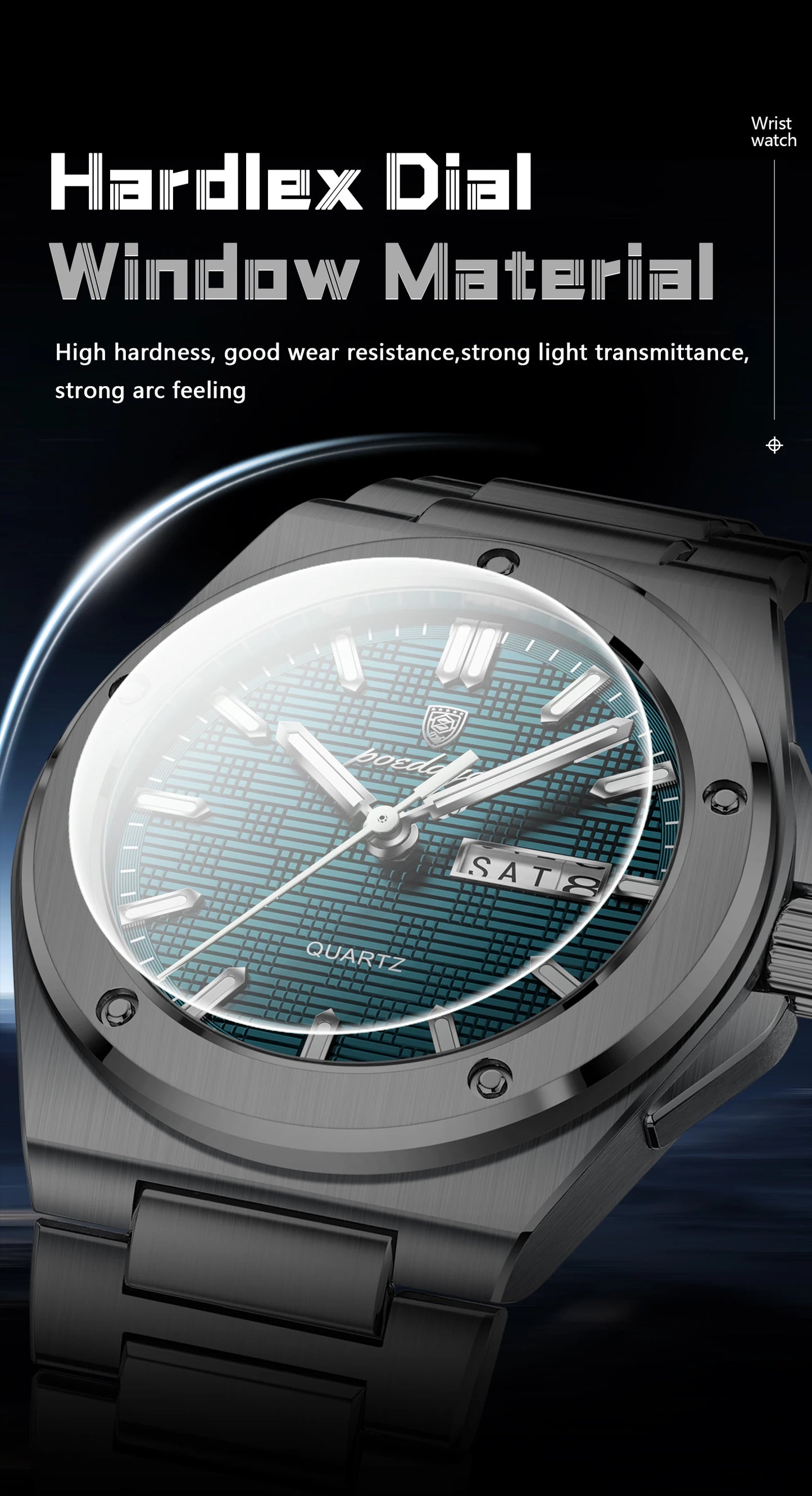 POEDAGAR Original Men Clock Quartz Date Week Luxury Man Wristwatch Waterproof Luminous Stainless Steel Sport Men's Watches Reloj