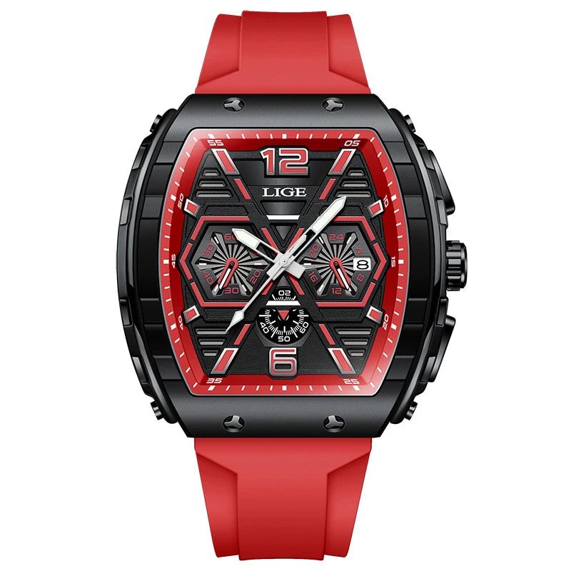 LIGE Luxury Men Watch Top Original Waterproof Luminous Chronograph Man Wristwatch Stainless Steel Quartz Men's Watches Reloj