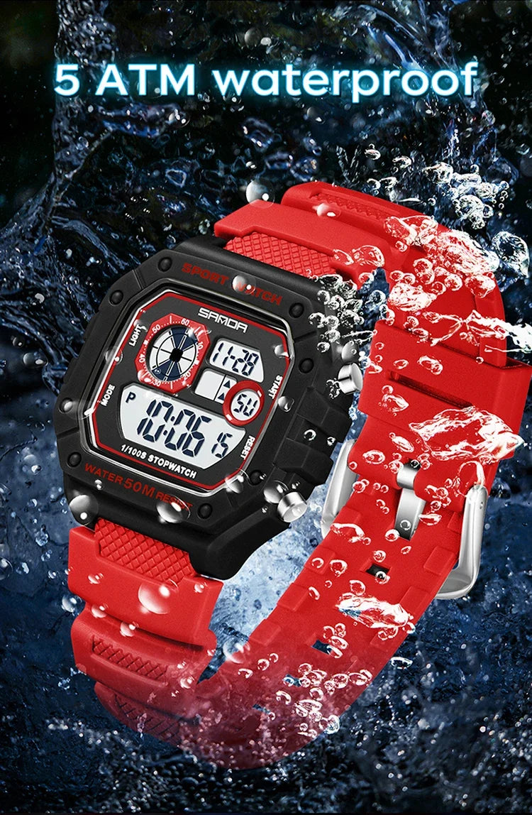 SANDA Fashion Brand Digital G Style Top Men's Watch Luxury Military Sport Waterproof Alarm Stopwatch Clock Relogio Masculino