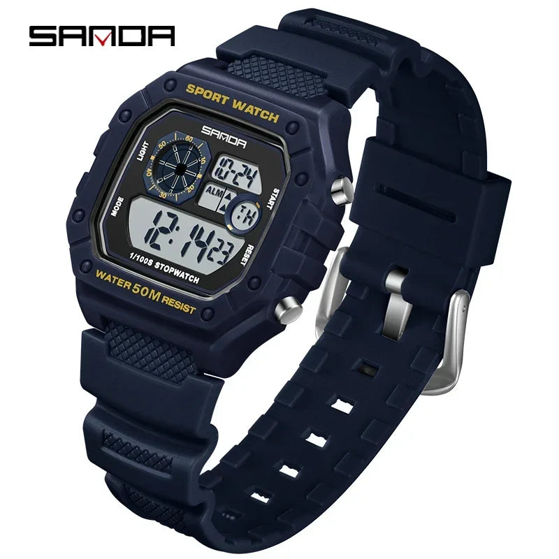 SANDA Fashion Brand Digital G Style Top Men's Watch Luxury Military Sport Waterproof Alarm Stopwatch Clock Relogio Masculino