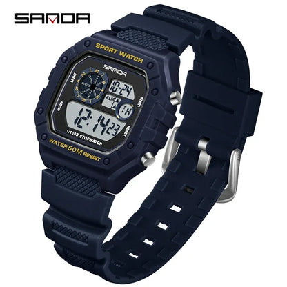 SANDA Fashion Brand Digital G Style Top Men's Watch Luxury Military Sport Waterproof Alarm Stopwatch Clock Relogio Masculino