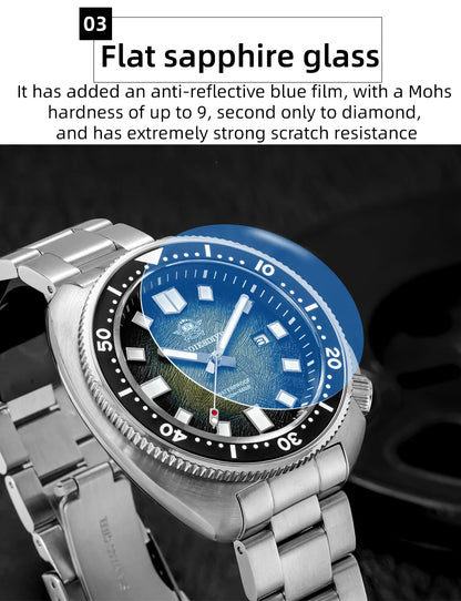 ADDIESDIVE Watch For Man AD2511 Sapphire Glass Window Display BGW9 Luminous 200M waterproof 316L Stainless Steel Quartz Watches