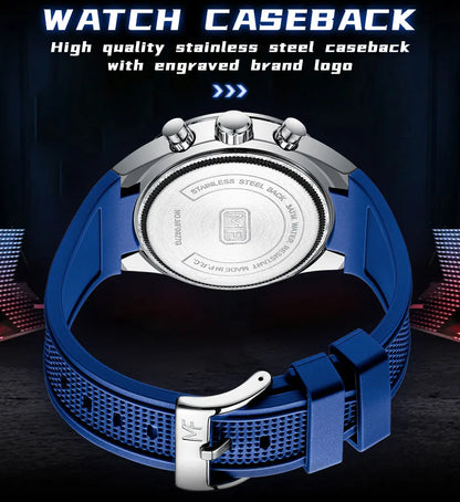 2026 New MINI FOCUS Men's Sports Quartz Watch Casual Analog Wrist Watch with Luminous Hands Silicone Strap Date Water Resistant