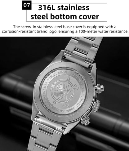 ADDIESDIVE 2026 NEW Multifunctional Chronograph VK64 Quartz Watch Ceramic Bezel Stainless steel Men's Watch Waterproof Luminous