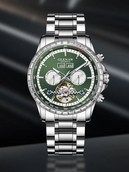 Glenaw high-end business fully automatic mechanical multi-function watch for men's fashionable waterproof watch