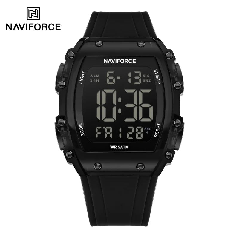 NAVIFROCE Relogio Masculino 2025 Man LCD Display Wristwatches Men Watches Luminous Military Sport Waterproof Quartz Male Clock