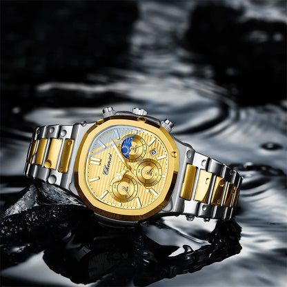 CHENXI Fashion Simple Man's Watches Timing Night Light Waterproof Functions Quartz Watch Room Gold Dial Men's Wristwatch Gift