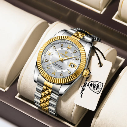 POEDAGAR Business Luxury Men Wristwatch Waterproof Luminous Date Military Man Watch Stainless Steel Fashion Men's Quartz Watches