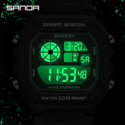 SANDA Fashion Brand Digital G Style Top Men's Watch Luxury Military Sport Waterproof Alarm Stopwatch Clock Relogio Masculino